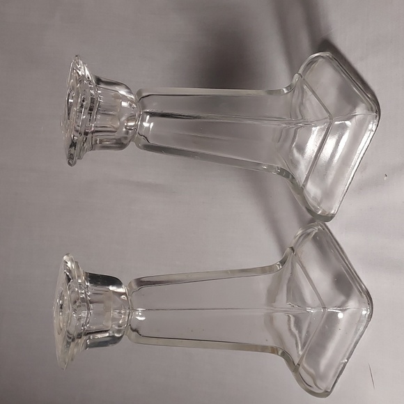 Glass Candle Holders Tall Stem Design Set of two - Picture 5 of 5
